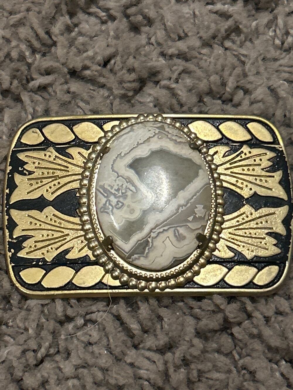 Vintage Agate Belt Buckle